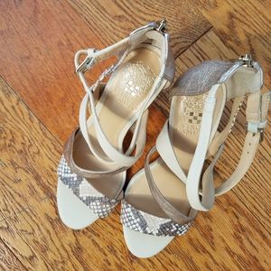 VINCE CAMUTO Rose Gold/Snake Strappy Heels Size 7